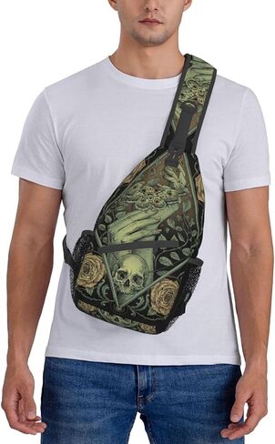 Dog Paw Sling Bag for Women Men Chicken Crossbody Bags Sunflower Chest Bag Gothic Skull Daypack Shoulder Bag Backpack in Saudi Arabia
