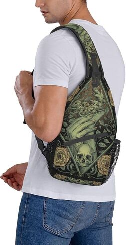 Dog Paw Sling Bag for Women Men Chicken Crossbody Bags Sunflower Chest Bag Gothic Skull Daypack Shoulder Bag Backpack in Saudi Arabia