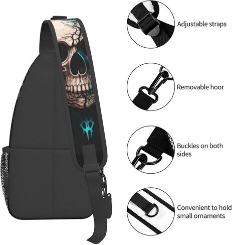 Dog Paw Sling Bag for Women Men Chicken Crossbody Bags Sunflower Chest Bag Gothic Skull Daypack Shoulder Bag Backpack in Saudi Arabia