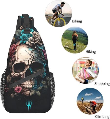 Dog Paw Sling Bag for Women Men Chicken Crossbody Bags Sunflower Chest Bag Gothic Skull Daypack Shoulder Bag Backpack in Saudi Arabia