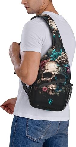 Dog Paw Sling Bag for Women Men Chicken Crossbody Bags Sunflower Chest Bag Gothic Skull Daypack Shoulder Bag Backpack in Saudi Arabia