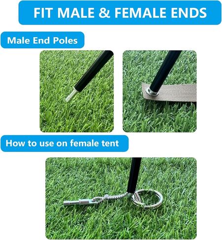 Aluminum Tent Poles Replacement,Fits Both Female and Male Ends,7001 T6 Lightweight Tent Rod Repair Kit for Camping Hiking Backpacking Tent (12ft 1.3in) in Saudi Arabia