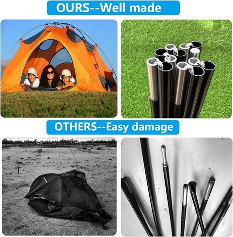 Aluminum Tent Poles Replacement,Fits Both Female and Male Ends,7001 T6 Lightweight Tent Rod Repair Kit for Camping Hiking Backpacking Tent (12ft 1.3in) in Saudi Arabia