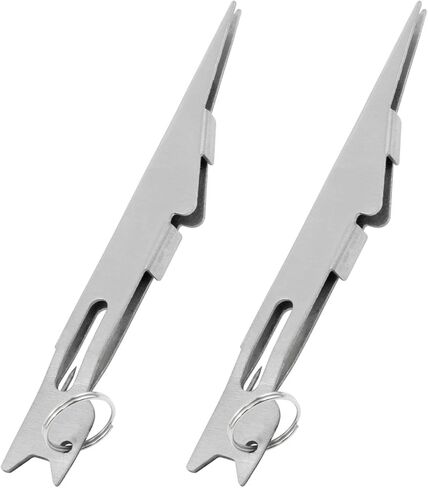 2pcs Silver 10cm Fishing Knot Tying Tool Quick Tie Fishing Knot Tool Fly Fishing Hook Lures Lines Angler Accessories Fly Fishing Equipment for Hook Fishing Line in Saudi Arabia