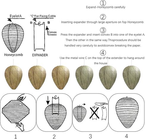 6 Pack Nest Decoy Paper Hanging Fake Nest for Outdoor Hanging 2 Color in Saudi Arabia