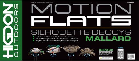 Higdon Outdoors Flats Mallard Motion Silhouette Waterfowl Decoy, 12-Pack in Saudi Arabia