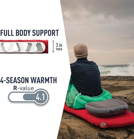 Sea to Summit Comfort Plus Self-Inflating Foam 2-Person Camping Mattress, Crimson Red in Saudi Arabia