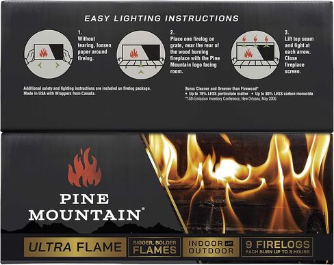 Pine Mountain Ultraflame Fire Starter Log, 3-Hour Burn Time, 9 Logs in Kuwait