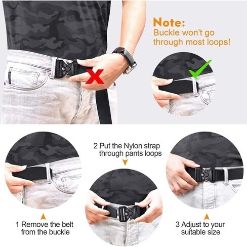 JET STREAM Unisex Synthetic Belt Wide Nylon Military Style Canvas Unisex Waist Belt with Metal Buckle (pack of 1) in Saudi Arabia