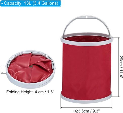 PATIKIL Collapsible Bucket, Folding Bucket Portable Foldable Water Container with Handle for Camping Fishing in Saudi Arabia