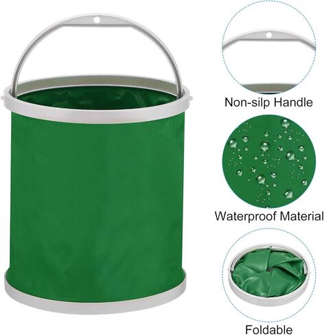 PATIKIL Collapsible Bucket, Folding Bucket Portable Foldable Water Container with Handle for Camping Fishing in Saudi Arabia