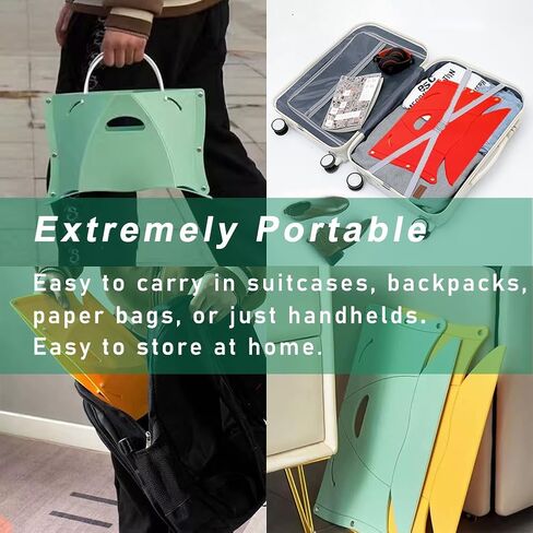 Folding Lightweight Portable Outdoor Stool, Thickness of 0.5 in, Foldable Travel Potty Stool, Footrest for Air Travel. Opens Quick for Camping Hiking Picnic Fishing Subway Party or Ball Games (Red) in Saudi Arabia