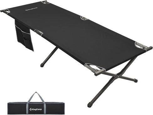 Kingcamp Camping Cot Portable Sleeping Cot for Adults Heavy Duty 81"x 30" Oversized Camp Cots with Pocket Folding Outdoor Camping Bed for Travel, Camp, Beach, Hike,Outdoor and Indoor Use in Saudi Arabia