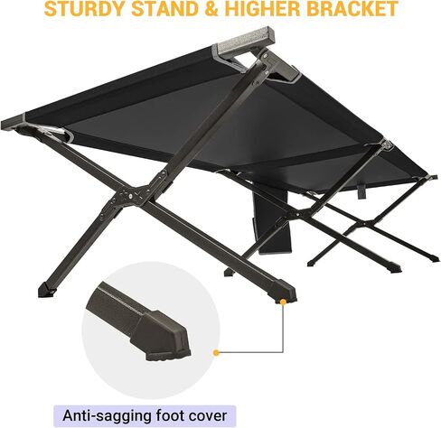 Kingcamp Camping Cot Portable Sleeping Cot for Adults Heavy Duty 81"x 30" Oversized Camp Cots with Pocket Folding Outdoor Camping Bed for Travel, Camp, Beach, Hike,Outdoor and Indoor Use in Saudi Arabia