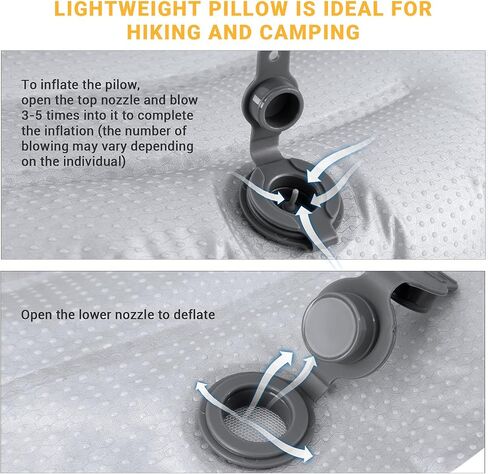 ATEPA Ultralight Inflatable Pillow - Camping Travel, 2oz Insulated Compact, Comfortable, Inflating Pillows for Neck & Lumbar Support for Hiking, Backpacking in Saudi Arabia