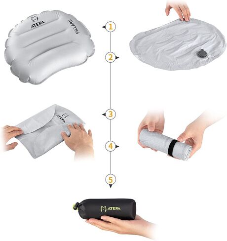 ATEPA Ultralight Inflatable Pillow - Camping Travel, 2oz Insulated Compact, Comfortable, Inflating Pillows for Neck & Lumbar Support for Hiking, Backpacking in Saudi Arabia