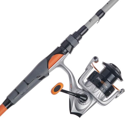 مجموعة صنارة الصيد وبكرة الصيد من Abu Garcia مقاس 7 بوصات Max PRO، محامل كروية 5+1 مع بكرة ألومنيوم خفيفة الوزن، قضيب مكون من قطعتين، برتقالي in Saudi Arabia