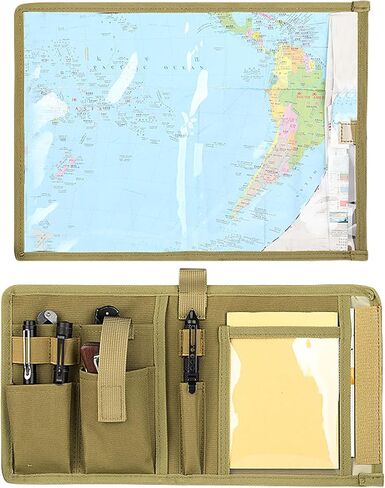 GEEDUD Map Case, Tactical Notebook, Multifunctional Water-Resistant Map Case for Military Hiking, Tactical, Outdoor Activities in Saudi Arabia