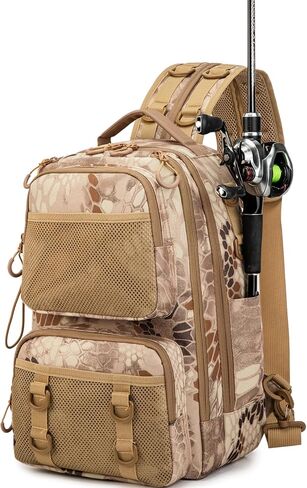 Rabjen Fishing Backpack Tackle Sling Bag – Lightweight Tactical Storage Sling Fishing Bag for Fishing Hiking Hunting in Saudi Arabia