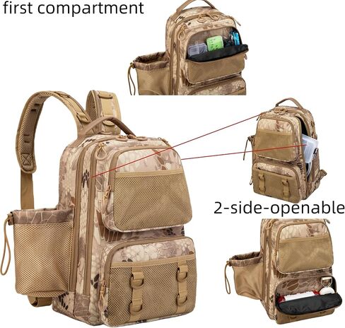 Rabjen Fishing Backpack Tackle Sling Bag – Lightweight Tactical Storage Sling Fishing Bag for Fishing Hiking Hunting in Saudi Arabia