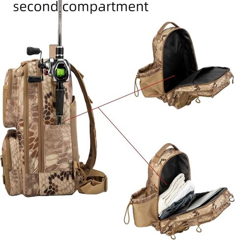 Rabjen Fishing Backpack Tackle Sling Bag – Lightweight Tactical Storage Sling Fishing Bag for Fishing Hiking Hunting in Saudi Arabia
