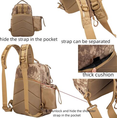 Rabjen Fishing Backpack Tackle Sling Bag – Lightweight Tactical Storage Sling Fishing Bag for Fishing Hiking Hunting in Saudi Arabia