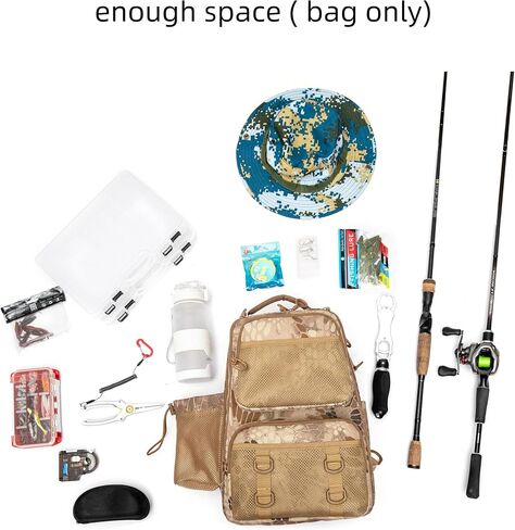 Rabjen Fishing Backpack Tackle Sling Bag – Lightweight Tactical Storage Sling Fishing Bag for Fishing Hiking Hunting in Saudi Arabia
