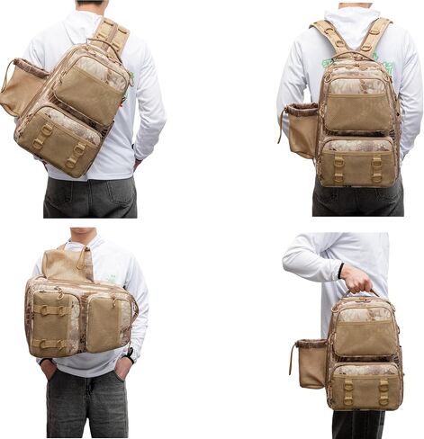 Rabjen Fishing Backpack Tackle Sling Bag – Lightweight Tactical Storage Sling Fishing Bag for Fishing Hiking Hunting in Saudi Arabia