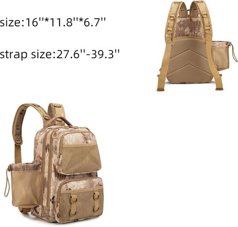Rabjen Fishing Backpack Tackle Sling Bag – Lightweight Tactical Storage Sling Fishing Bag for Fishing Hiking Hunting in Saudi Arabia