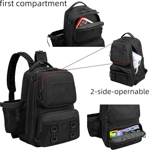 Rabjen Fishing Backpack Tackle Sling Bag – Lightweight Tactical Storage Sling Fishing Bag for Fishing Hiking Hunting in Kuwait