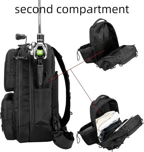 Rabjen Fishing Backpack Tackle Sling Bag – Lightweight Tactical Storage Sling Fishing Bag for Fishing Hiking Hunting in Kuwait