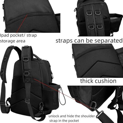 Rabjen Fishing Backpack Tackle Sling Bag – Lightweight Tactical Storage Sling Fishing Bag for Fishing Hiking Hunting in Kuwait