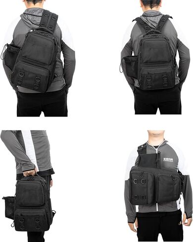 Rabjen Fishing Backpack Tackle Sling Bag – Lightweight Tactical Storage Sling Fishing Bag for Fishing Hiking Hunting in Kuwait