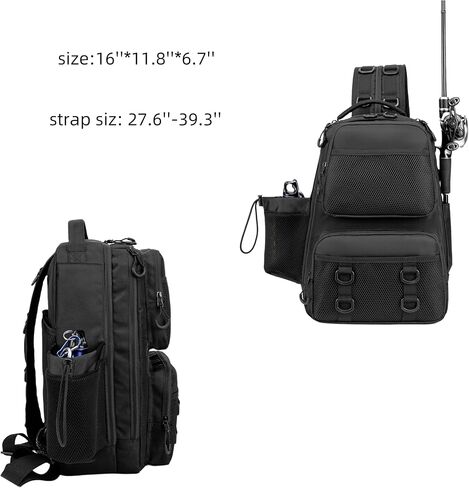 Rabjen Fishing Backpack Tackle Sling Bag – Lightweight Tactical Storage Sling Fishing Bag for Fishing Hiking Hunting in Kuwait