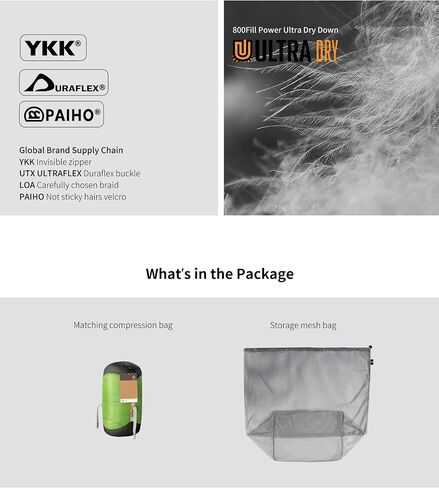 Ultra Future 10D 800FP Ultra Dry Down Sleeping Bag Thicken Winter Ultralight Camping Hiking Sleeping Bag Backpacking Outdoor (Ultra Future II Lengthen) in Saudi Arabia