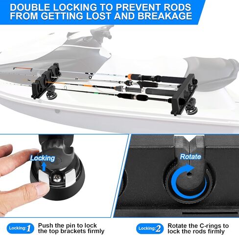 Rod Rack for Boat/360 ° rotatable rubber boat fishing boat inflatable boat multi row fishing rod frame multifunctional bracket base/Charging Boat Road Yaboat Rubber Boat Fishing Rod Frame in Saudi Arabia