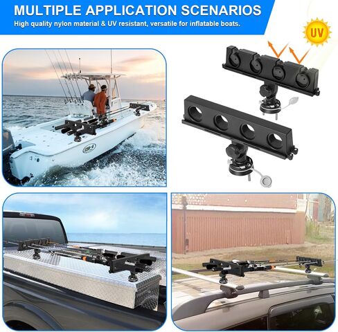 Rod Rack for Boat/360 ° rotatable rubber boat fishing boat inflatable boat multi row fishing rod frame multifunctional bracket base/Charging Boat Road Yaboat Rubber Boat Fishing Rod Frame in Saudi Arabia