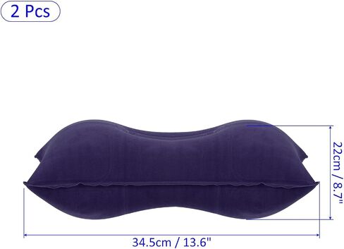 2 Pack Inflatable Pillow - Ultralight Inflatable Camping Travel Pillow, Neck Lumbar Support, Apply to Travel, Camping (14 x 9 Inch, Blue) in Saudi Arabia