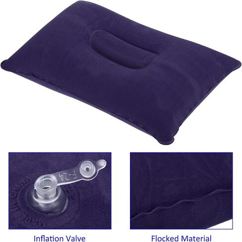 2 Pack Inflatable Pillow - Ultralight Inflatable Camping Travel Pillow, Neck Lumbar Support, Apply to Travel, Camping (14 x 9 Inch, Blue) in Saudi Arabia