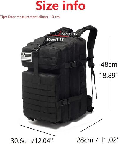 Thuram 45L Sturdy Nylon Waterproof Fishing Hunting Backpack Outdoor Military Rucksacks Tactical Sports Camping Hiking (ACU) in Saudi Arabia