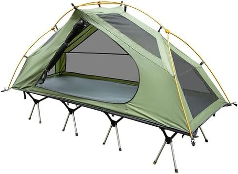 Night Cat Camping Cot Tent for 1 Person Off Ground Elevated Tent Cot Foldable Camping Sleeping Bed with Rainfly Waterproof Green in Saudi Arabia
