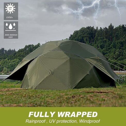 8/10/12 Person Large Pop Up Hub Tent for Camping, Gazebo Screen Tent with Rain-Proof Cover and Floorprint, 60 Second Set Up Tent Canopy Shelter Camping Shelter 145 sq. ft. in Saudi Arabia