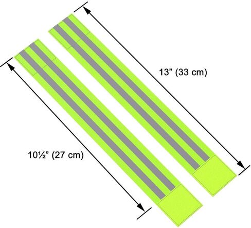 Reflective Ankle Bands (4 Bands/2 Pairs) | High Visibility and Safety for Jogging/Cycling/Walking etc | Works as Wristbands, Armband, Leg Straps | Accessories for Sports/Running Gear in Saudi Arabia