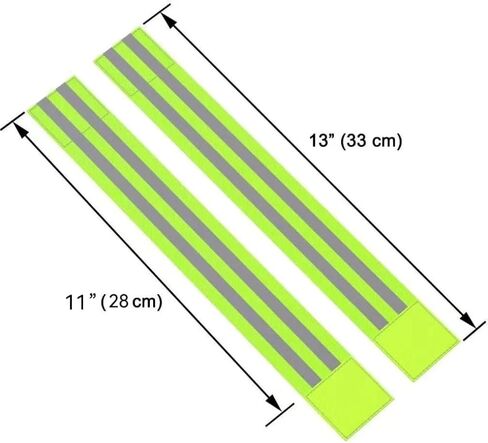 4 Pieces High-Visibility Reflective Bands - Safety Gear for Wrist, Arm, Ankle, and Leg - Ideal for Night Walking, Cycling, and Running, Green in Saudi Arabia
