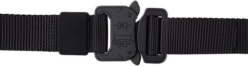 Tactical Belt, 1.5 Inch Military Style Webbing Riggers Web Belt with Heavy Duty Quick-Release Buckle & Extra Hook (Black) in Saudi Arabia