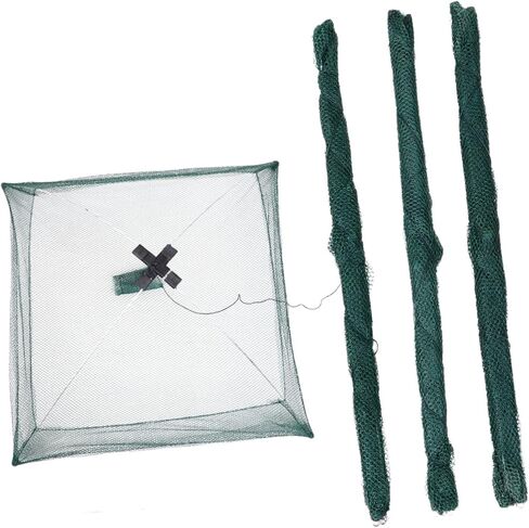 Hand-Thrown Fishing Nets 4pcs Folding Fishing Net Fishing Lures Fishnet Fishing Net Tools Fishing Landing Net Foldable Bait Cast Fishing Nets Mesh Net Equipment Square Nylon in Kuwait