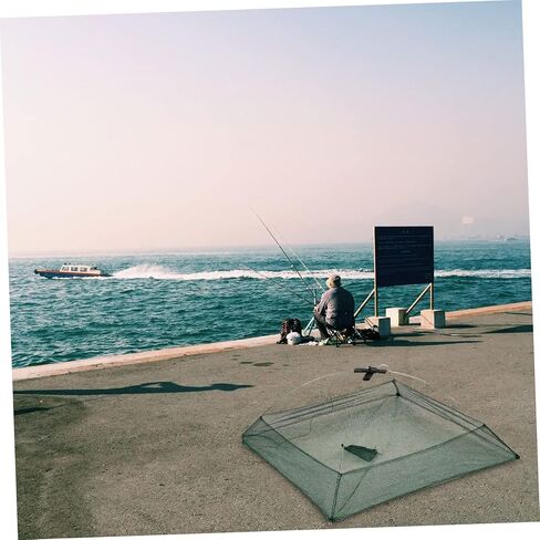 Hand-Thrown Fishing Nets 4pcs Folding Fishing Net Fishing Lures Fishnet Fishing Net Tools Fishing Landing Net Foldable Bait Cast Fishing Nets Mesh Net Equipment Square Nylon in Kuwait