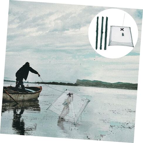 Hand-Thrown Fishing Nets 4pcs Folding Fishing Net Fishing Lures Fishnet Fishing Net Tools Fishing Landing Net Foldable Bait Cast Fishing Nets Mesh Net Equipment Square Nylon in Kuwait