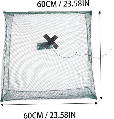 Hand-Thrown Fishing Nets 4pcs Folding Fishing Net Fishing Lures Fishnet Fishing Net Tools Fishing Landing Net Foldable Bait Cast Fishing Nets Mesh Net Equipment Square Nylon in Kuwait