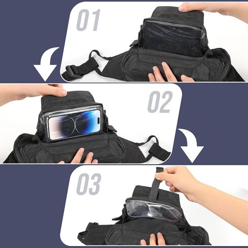 Tactical Fanny Pack for Concealed Carry Sling Bag CCW Crossbody Waist Bag for Men&Women EDC Gear with Adjustable Strap&Touch Screen (ACU black) in Saudi Arabia